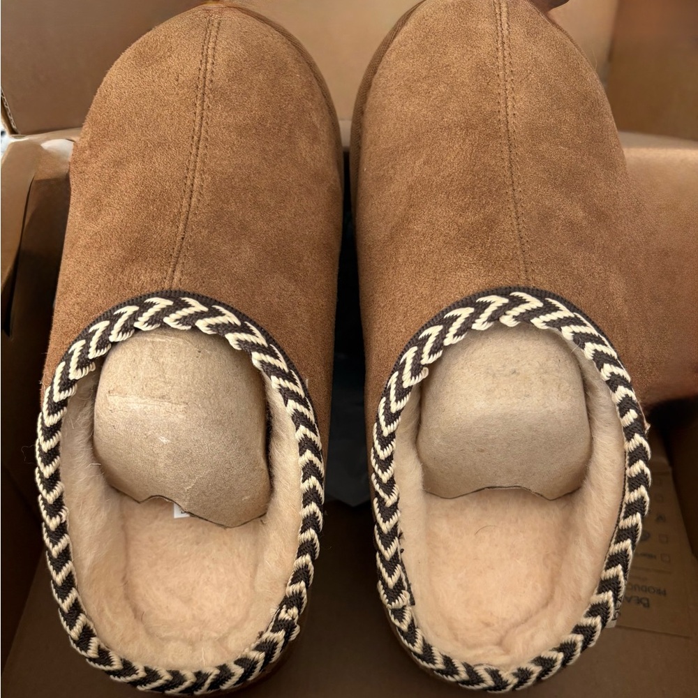 Tabitha Brown Suede Mules with Cream Lining